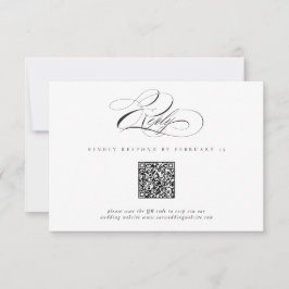 RSVP de Casamento de Código QR Clássico de Script 