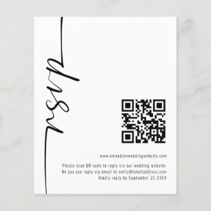 RSVP de Casamento de Código QR de Caligrafia de Or