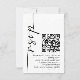 RSVP de Casamento de Código QR de Caligrafia Moder