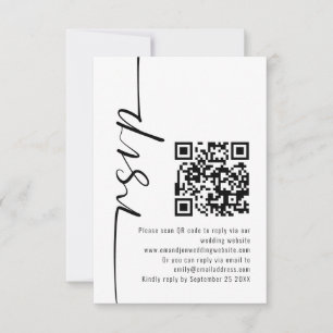 RSVP de Casamento de Código QR de Caligrafia Moder