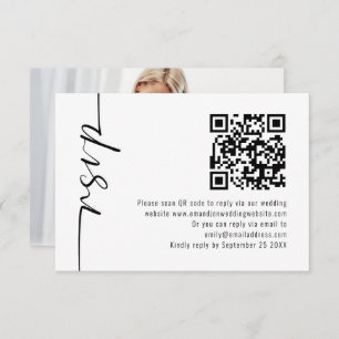 RSVP de Casamento de Código QR de Fotografia de Ca