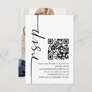 RSVP de Casamento de Código QR de Fotografia de Ca