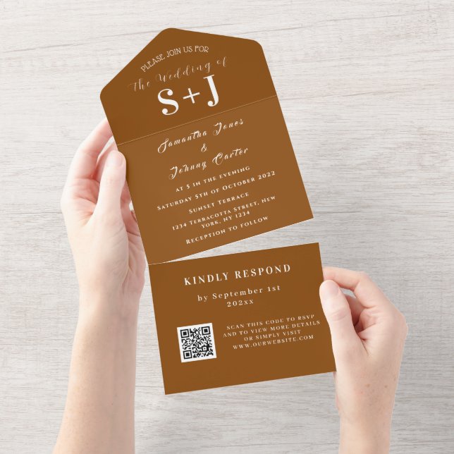 RSVP de Casamento de Código QR de outono de outono (Aba destacável)