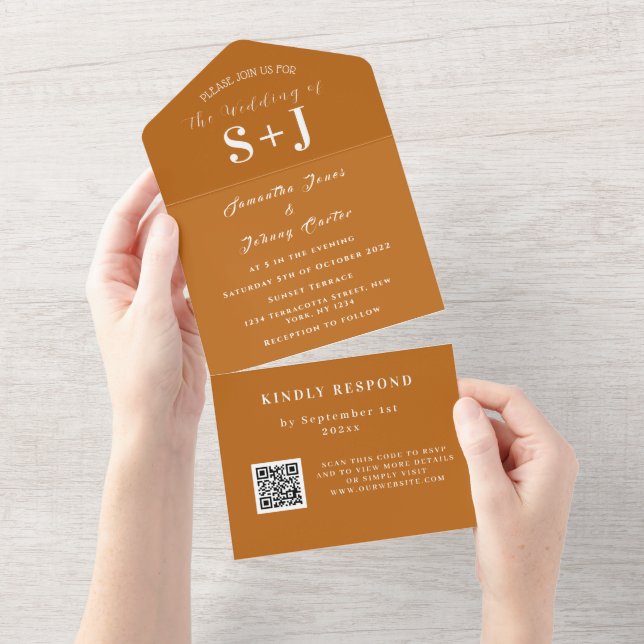 RSVP de Casamento de Código QR de outono de outono (Aba destacável)