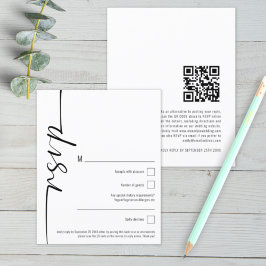 RSVP de Casamento de Código QR de Script Elegante