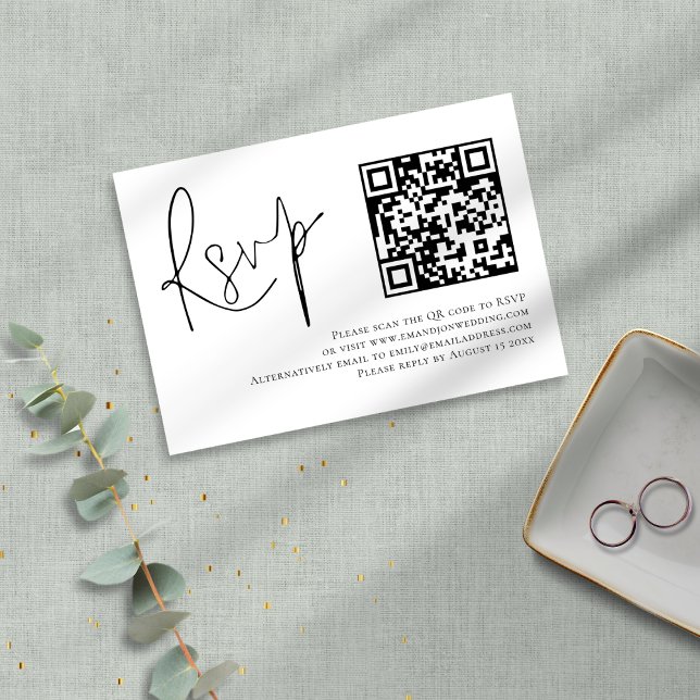 RSVP de Casamento de Código QR de Script Minimalis (Criador carregado)