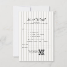 RSVP de Casamento de Código QR de Stripe do Classi
