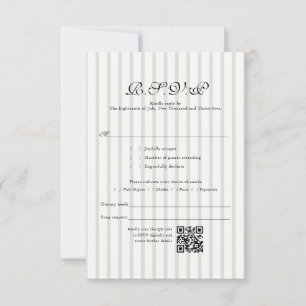 RSVP de Casamento de Código QR de Stripe do Classi