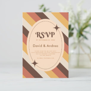 RSVP de Casamento de Código QR de Stripes de Tipog