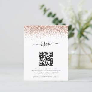 RSVP de Casamento de Código QR do Código de Glitte