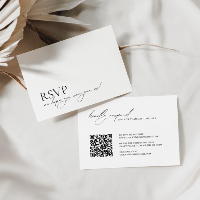 RSVP de Casamento de Código QR Elegante Moderno Mi (Criador carregado)