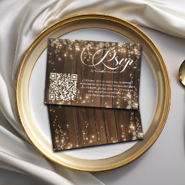 RSVP de Casamento de Código QR Floral das Luzes de