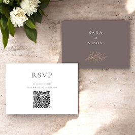RSVP de Casamento de Código qr rústico moderno