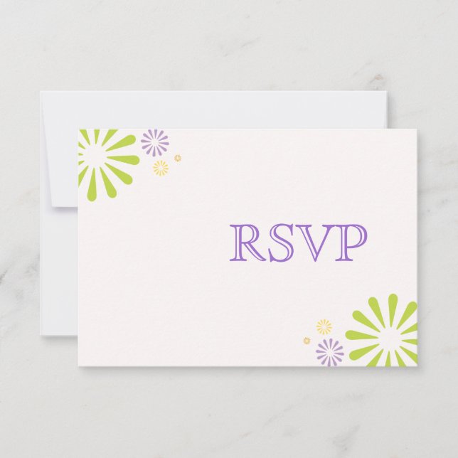 RSVP de Casamento de Colorbursts (Frente)
