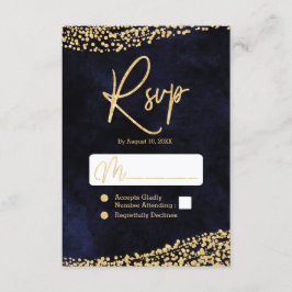 RSVP de Casamento de Confetti Azul-marinho