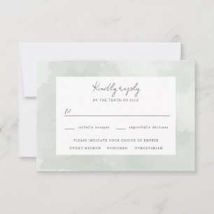 Rsvp de casamento de cor aquosa verde