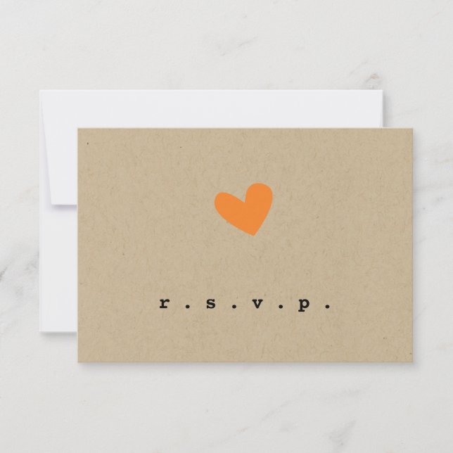 RSVP de Casamento de Coração Simples (Frente)