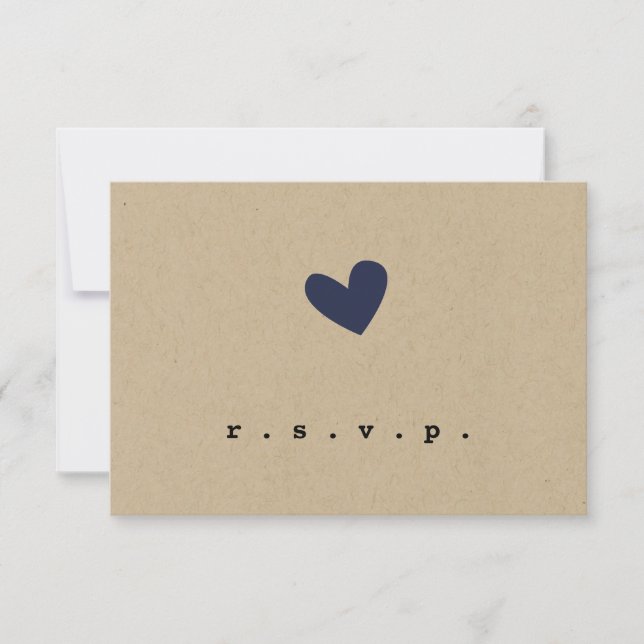 RSVP de Casamento de Coração Simples (Frente)