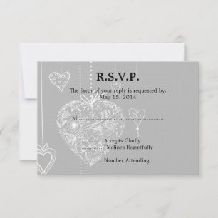 RSVP de Casamento de Corações Elegantes