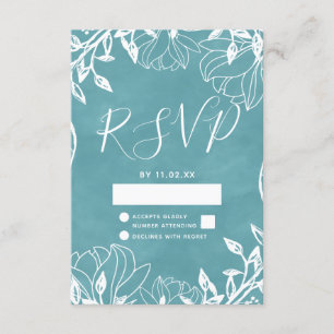 RSVP de Casamento de Cores Fluviais Editáveis por