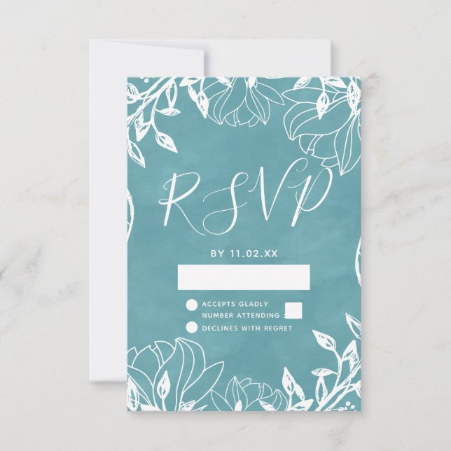 RSVP de Casamento de Cores Fluviais Editáveis por  (Frente)