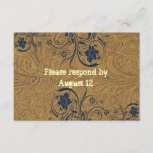 RSVP de Casamento de Couro e Lace com envelopes