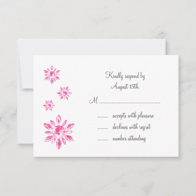 RSVP de Casamento de Cristal (branco) (Frente)