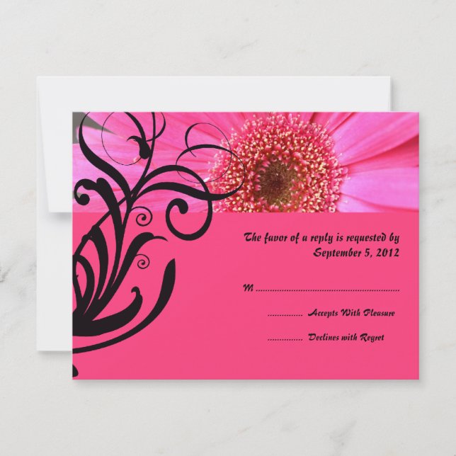 RSVP de Casamento de Daisy Rosa Quente (Frente)
