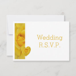 RSVP de Casamento de Design de Rosa Amarelo
