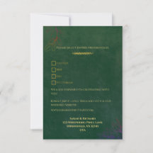 RSVP de Casamento de Destaque Dourado do Emerald G