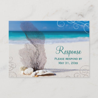 RSVP de Casamento de Destino de Praia Coral