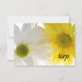RSVP de Casamento de Disias Amarelas e Brancas