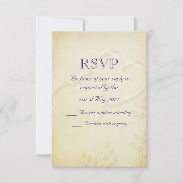 RSVP de Casamento de Dois Corações (Frente)