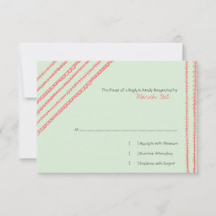 RSVP de Casamento de Doodles Coral e Mint