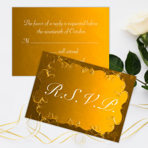 RSVP de Casamento de Elegância ouro