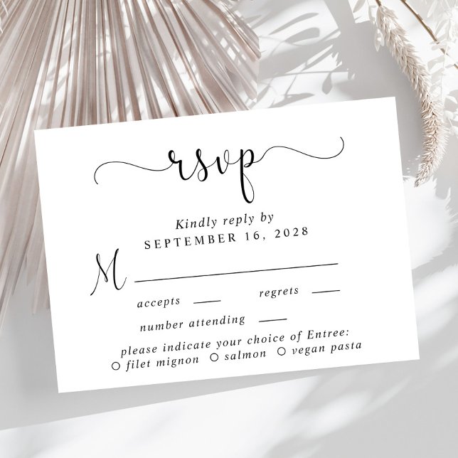 RSVP de Casamento de Escolha do Menu de Script Ele (Criador carregado)