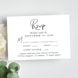 RSVP de Casamento de Escolha do Menu Script Chic