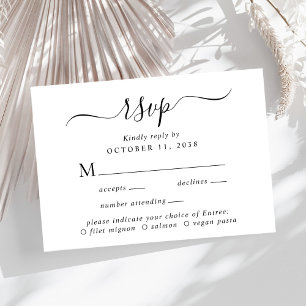 RSVP de Casamento de Escolha do Menu Script Chic