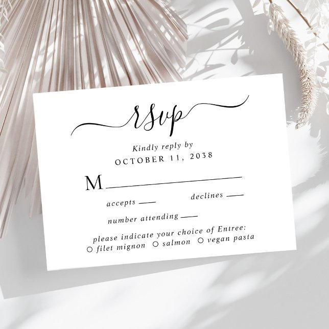 RSVP de Casamento de Escolha do Menu Script Chic (Criador carregado)