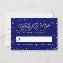 RSVP de Casamento de Estrelas Douradas do Night Sk