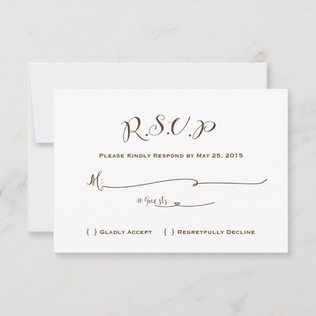 RSVP de Casamento de Fairytale - Texto Brown (Frente)