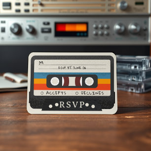 RSVP de Casamento de Fita Cassette Retro