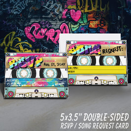 RSVP de Casamento de Fita Dourada de Hip Hop do Re