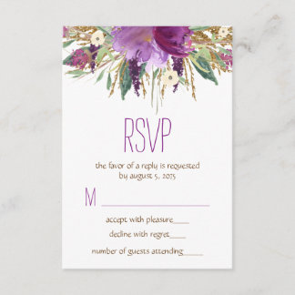 RSVP de Casamento de Flor de Água