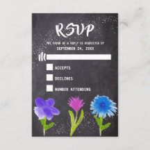 RSVP de Casamento de Flor de Aquarela de Quadro