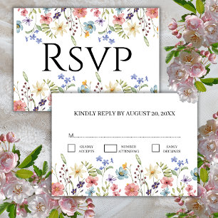 RSVP de Casamento de Flor Floral de Elegante Trona
