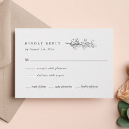 RSVP de Casamento de Flor Selvagem Moderna Elegant