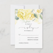 RSVP de Casamento de Flores Amarelas e Greeneresce