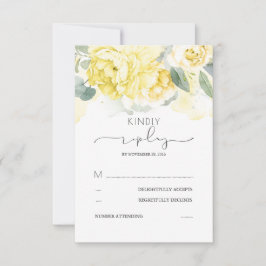 RSVP de Casamento de Flores Amarelas e Greeneresce
