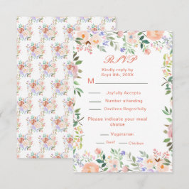 RSVP de Casamento de Flores primavera
